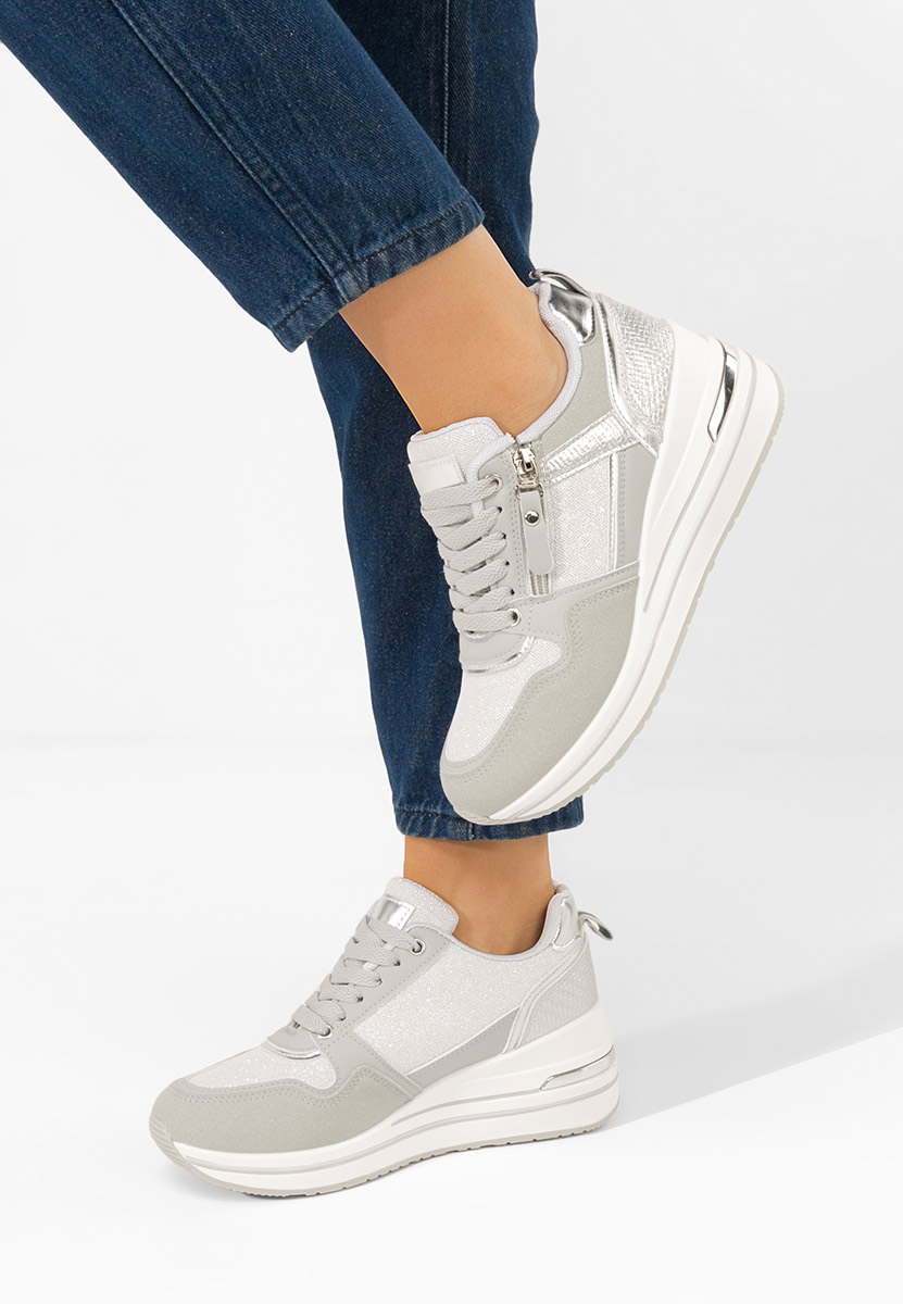 Cникърси на платформа сив