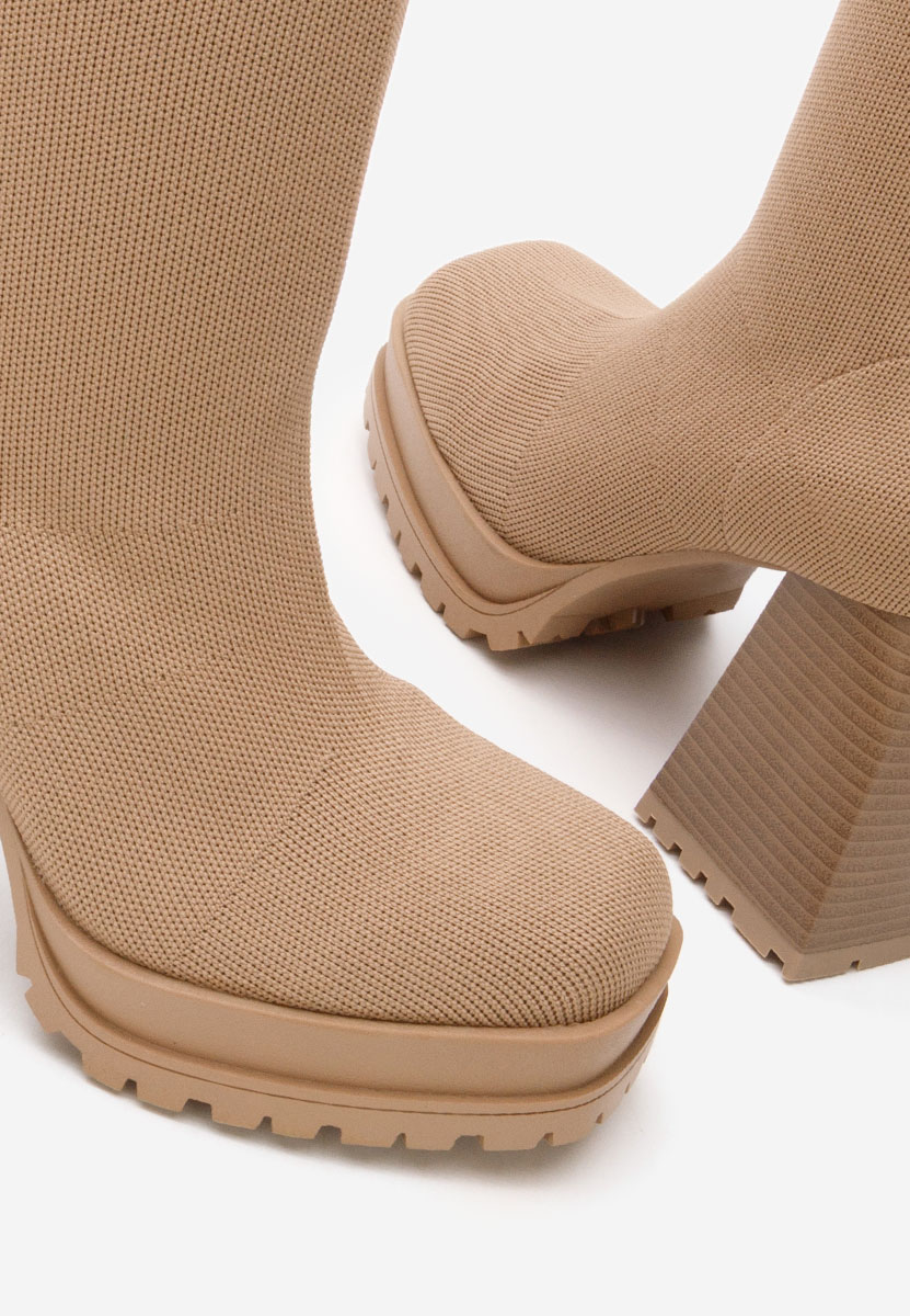 Висок чизми Zalea каки