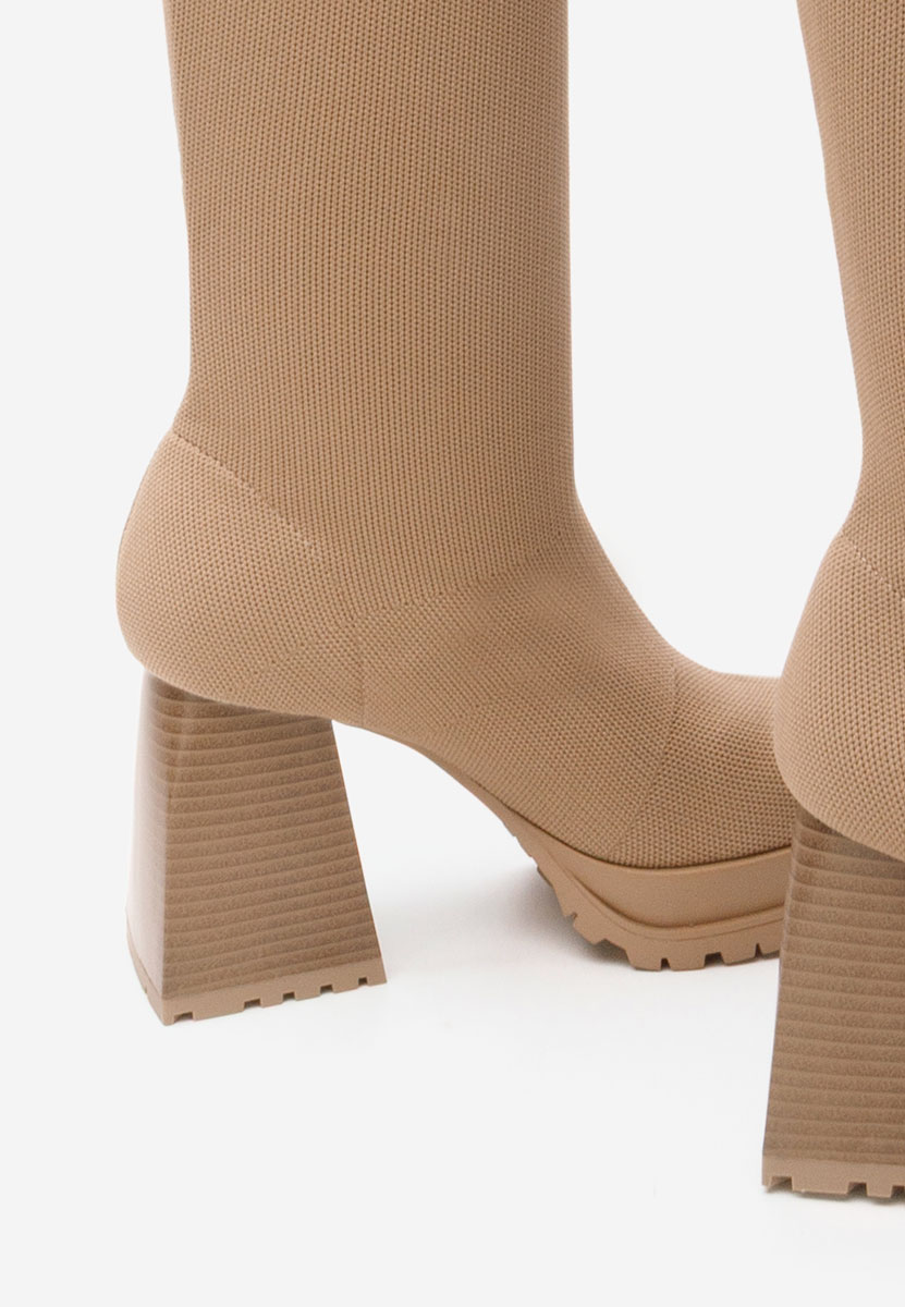 Висок чизми Zalea каки