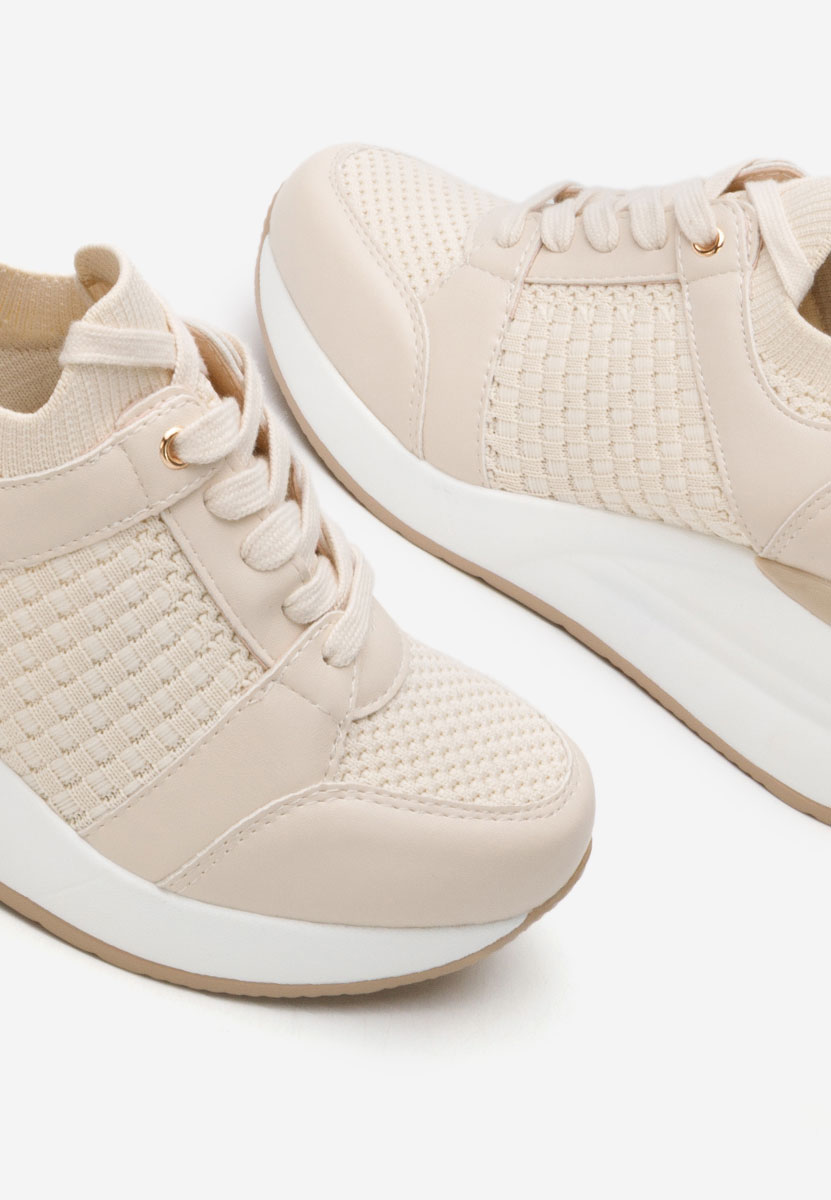 Cникърси на платформа Ellsa бежов
