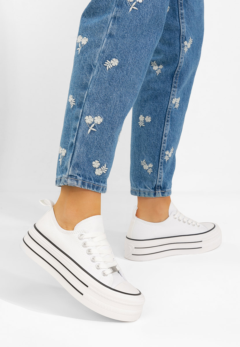 Кецове на платформа Kimala бели