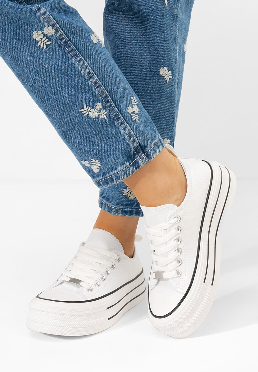 Кецове на платформа Kimala бели