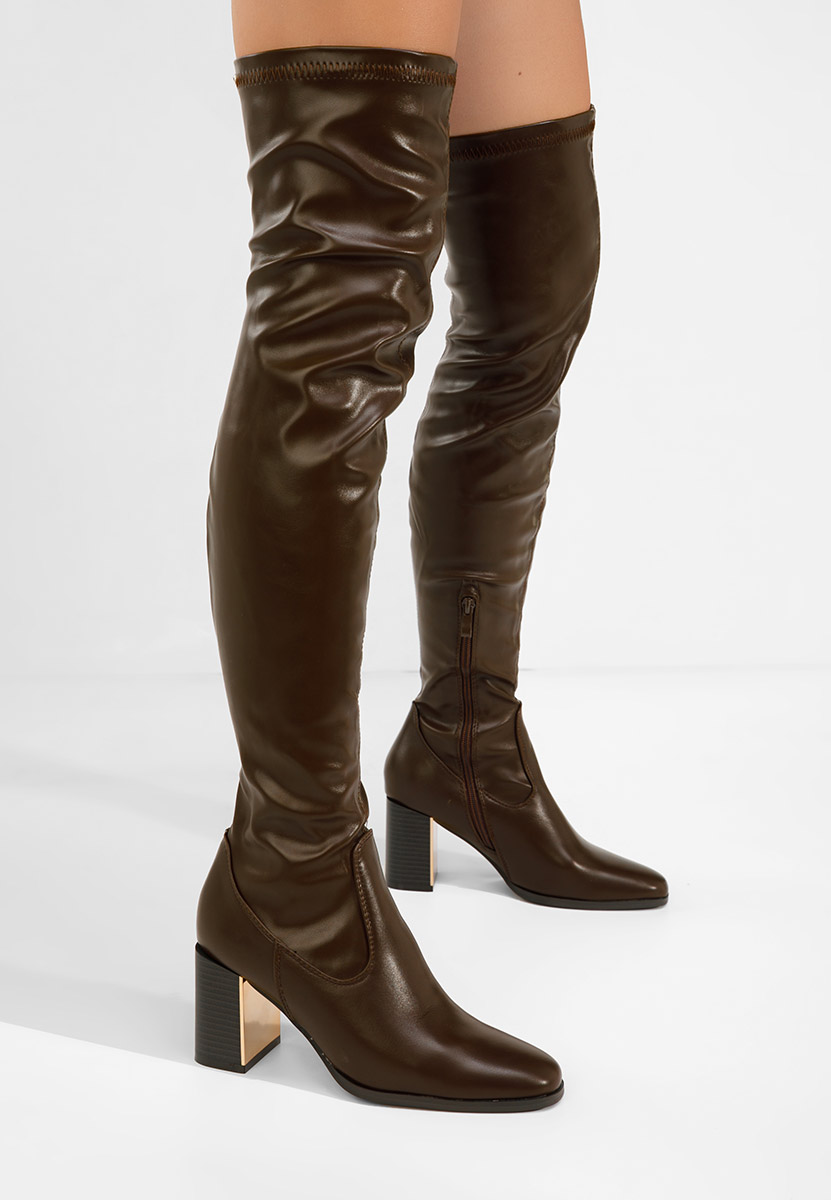 Чизми над коляното Jeanne кафяв