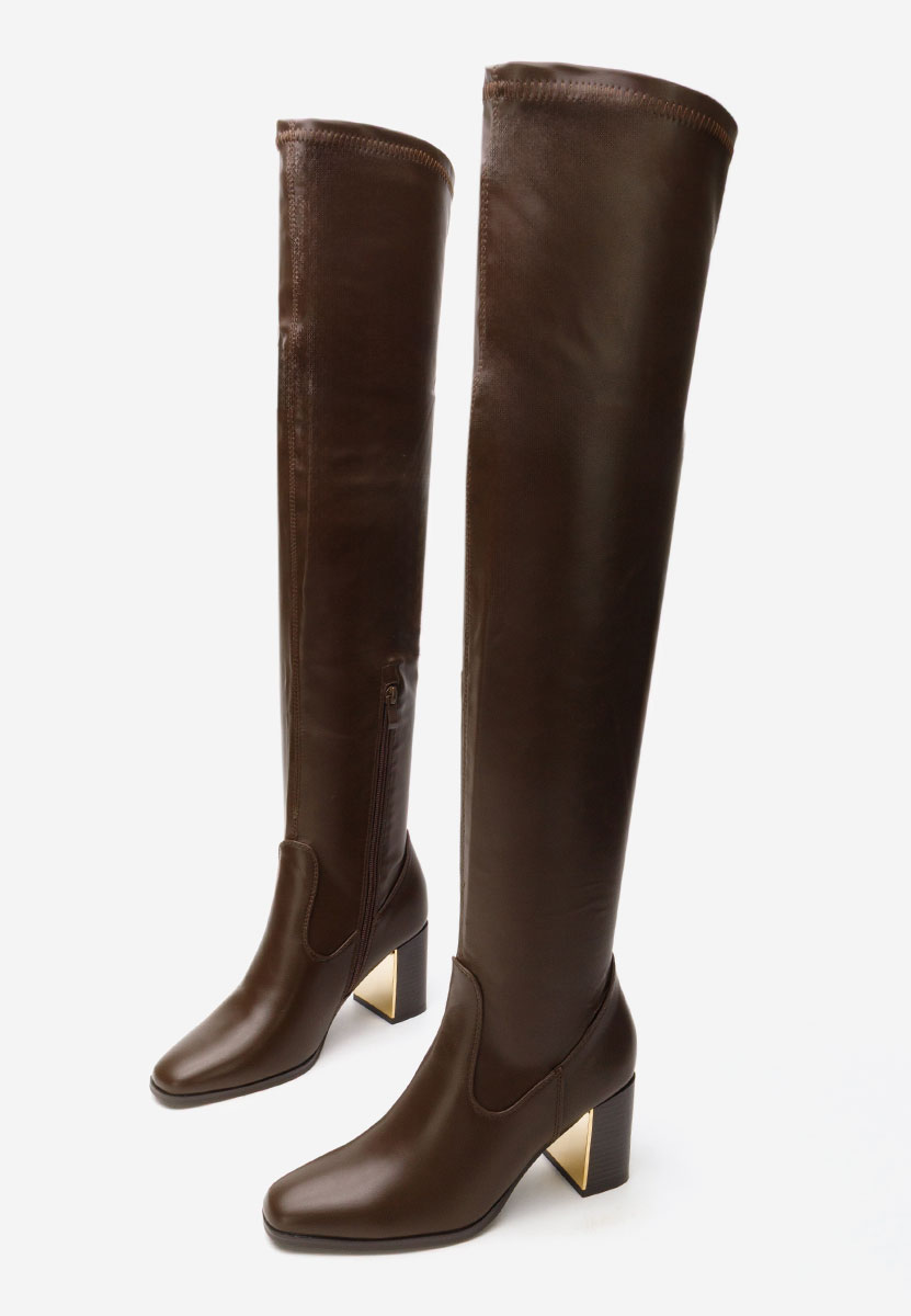 Чизми над коляното Jeanne кафяв