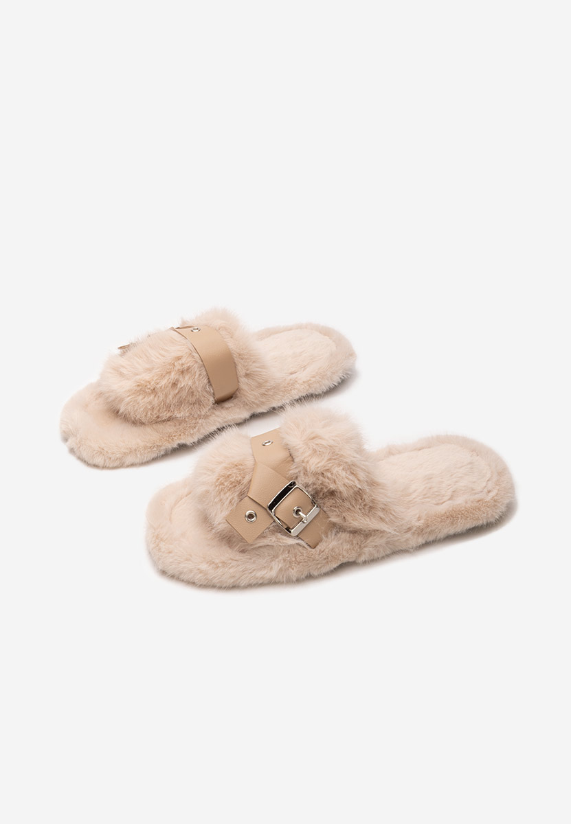 Чехли с пух Arlete бежов