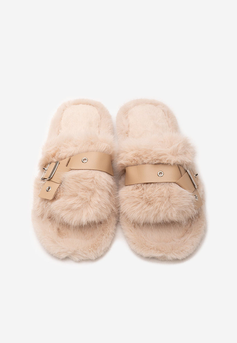 Чехли с пух Arlete бежов