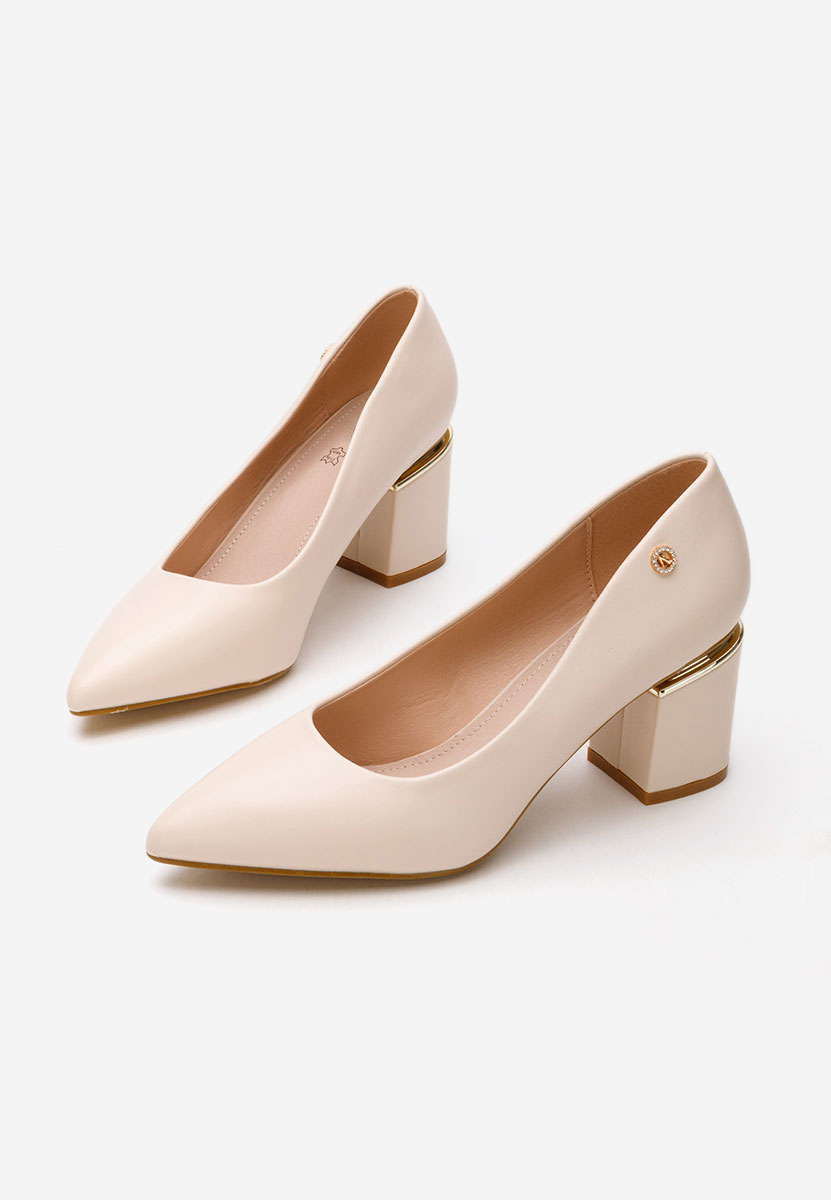 Обувки на ток Nelia V4 бежов