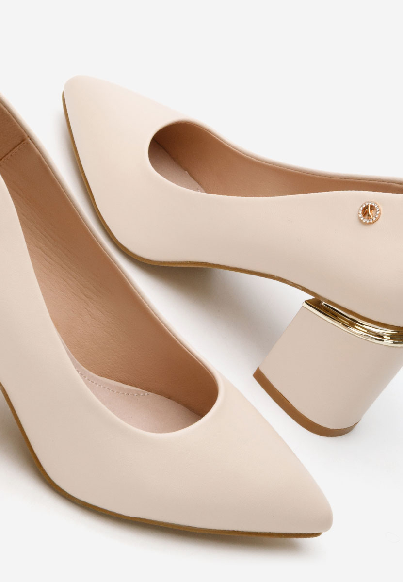 Обувки на ток Nelia V4 бежов