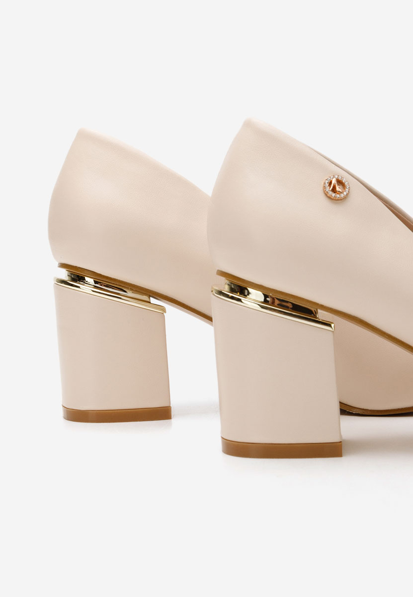 Обувки на ток Nelia V4 бежов