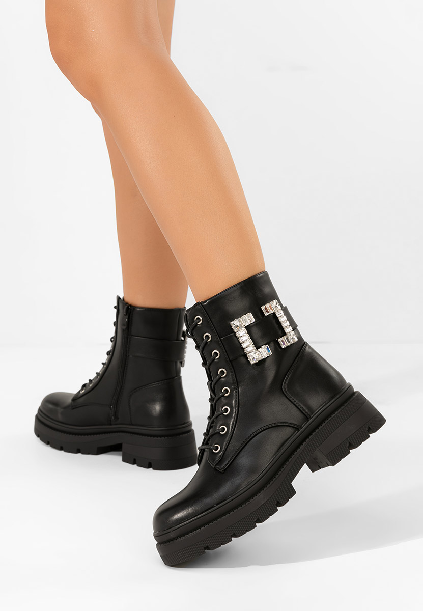 Дамски Боти с връзки Celisora черни