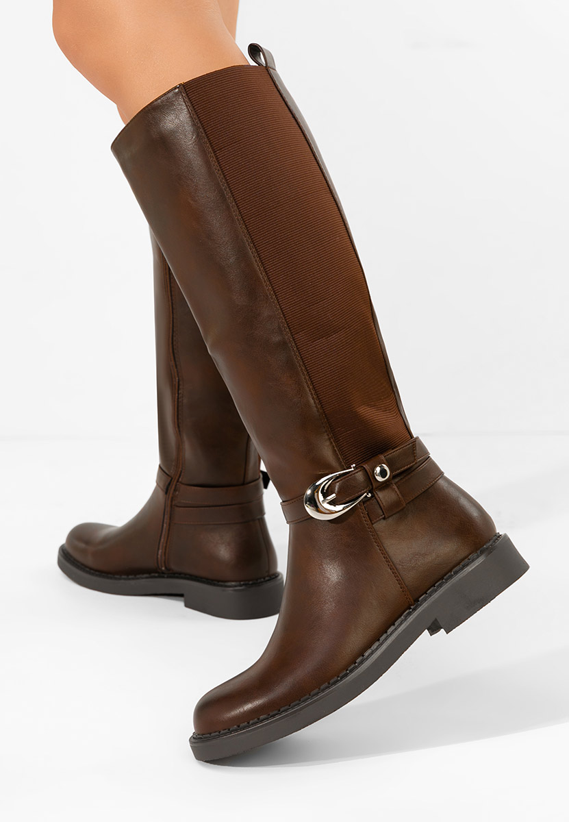 Високи ботуши Cevina кафяв