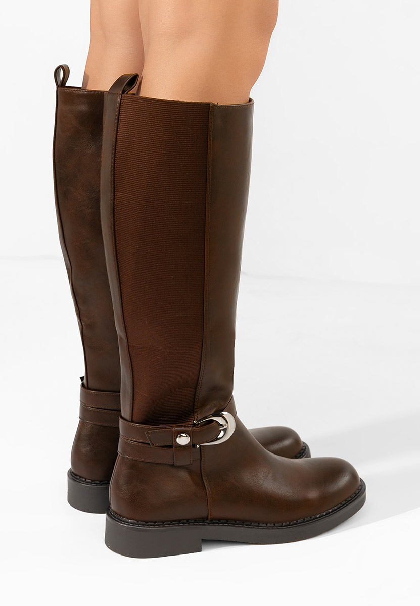 Високи ботуши Cevina кафяв