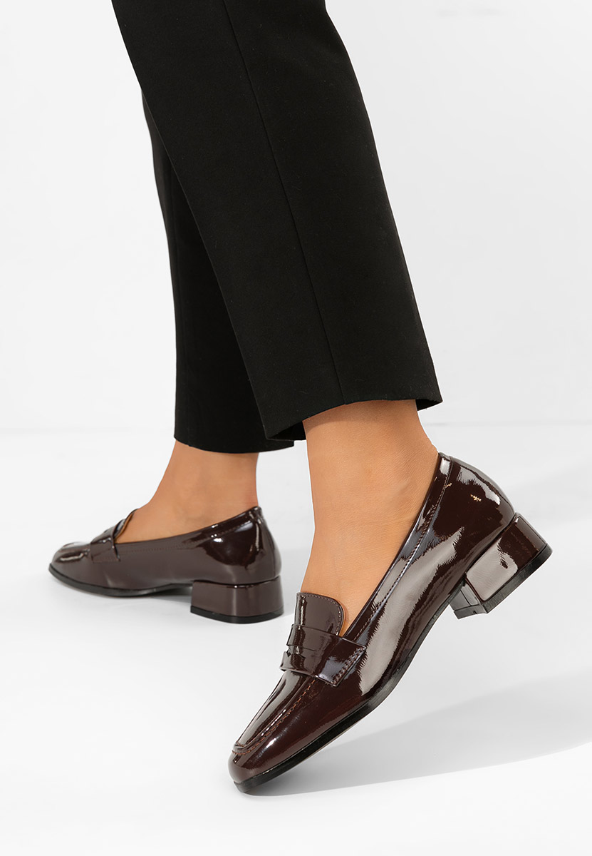 Дамски мокасини на ток Kirada кафяв