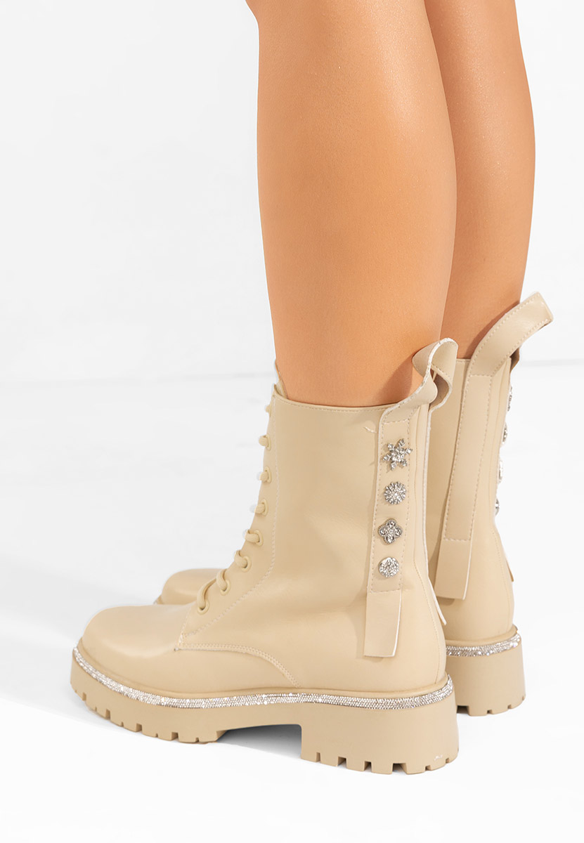 Дамски Боти с връзки Jettie бежов