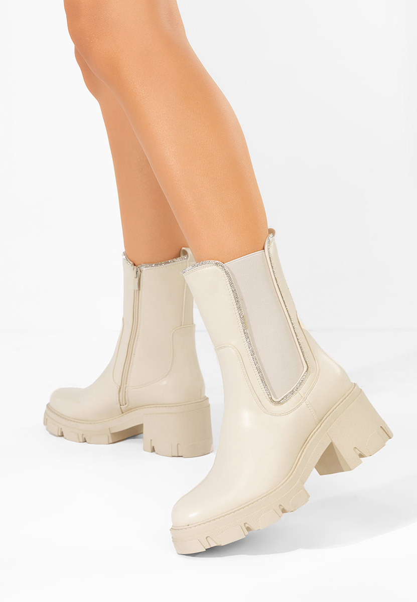 Дамски боти Justine бежов