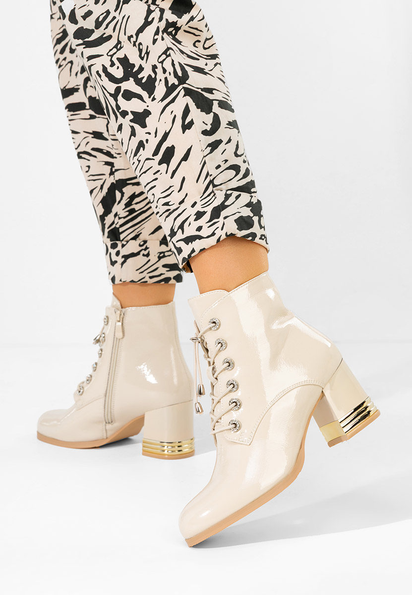 Боти на дебел ток Takina бежов