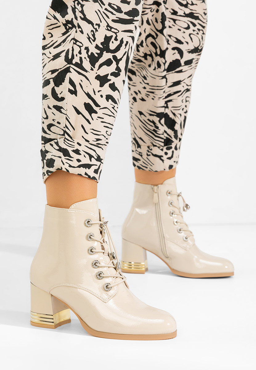 Боти на дебел ток Takina бежов