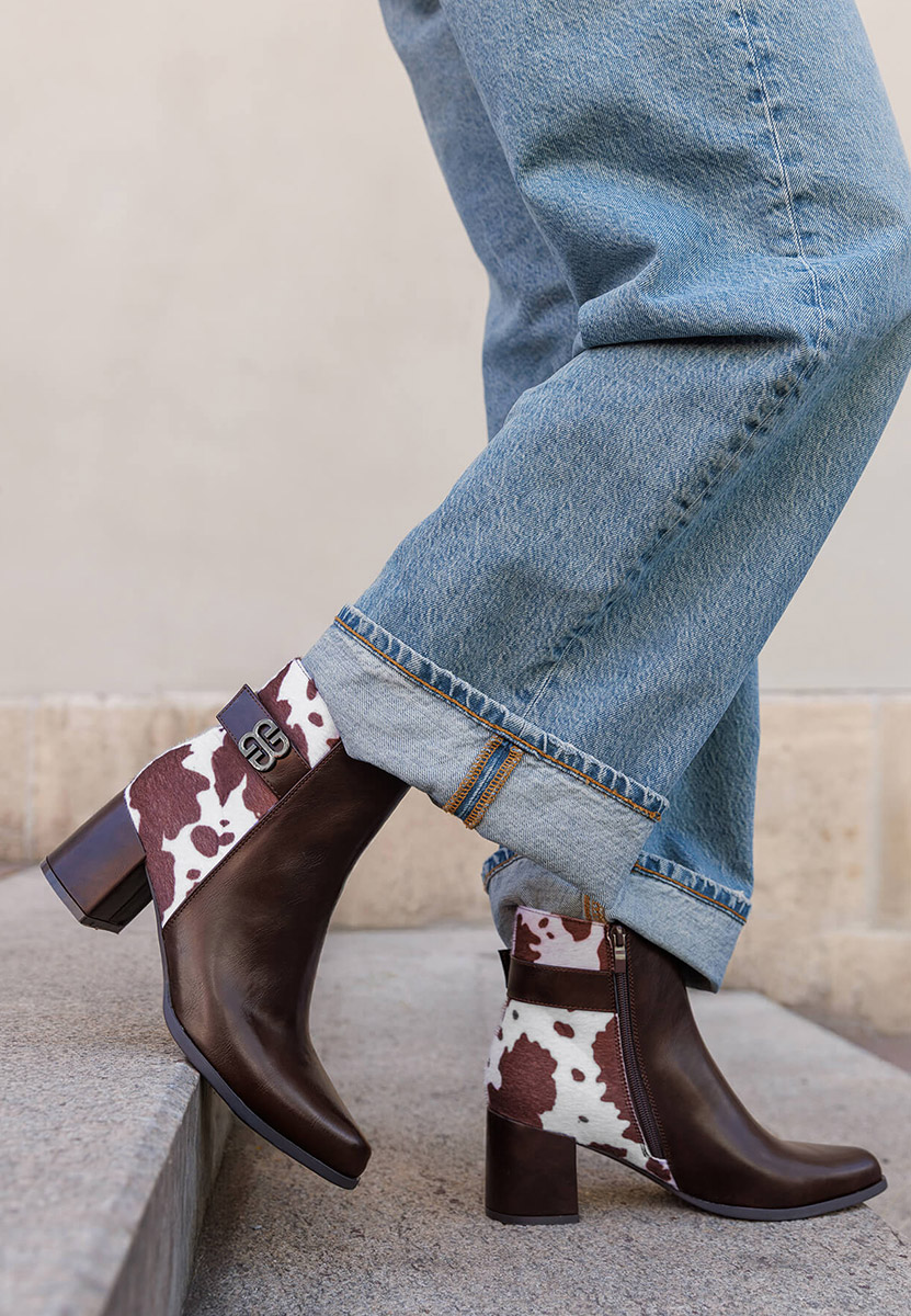 Боти на дебел ток Marivora кафяв