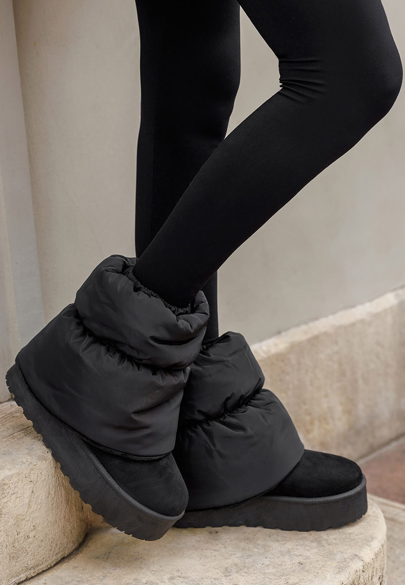 Чизми на платформа Aydena черен