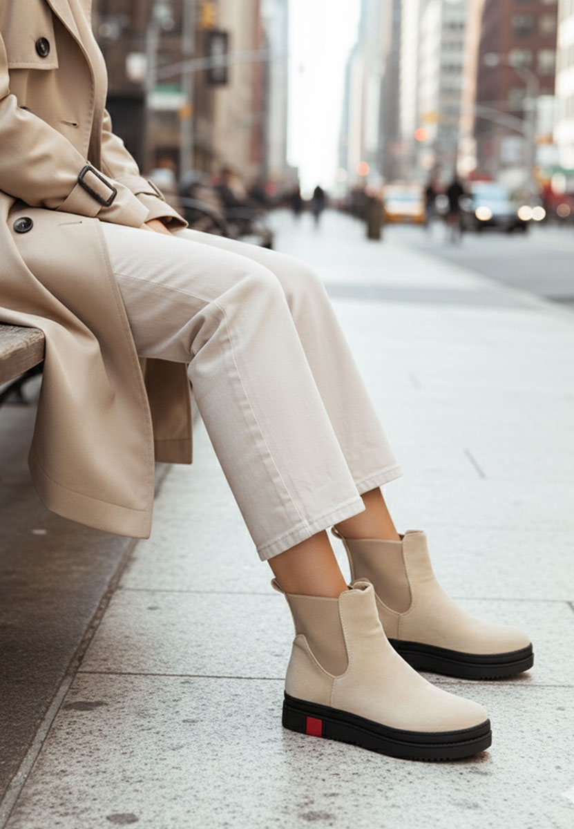 Дамски боти Samera бежов