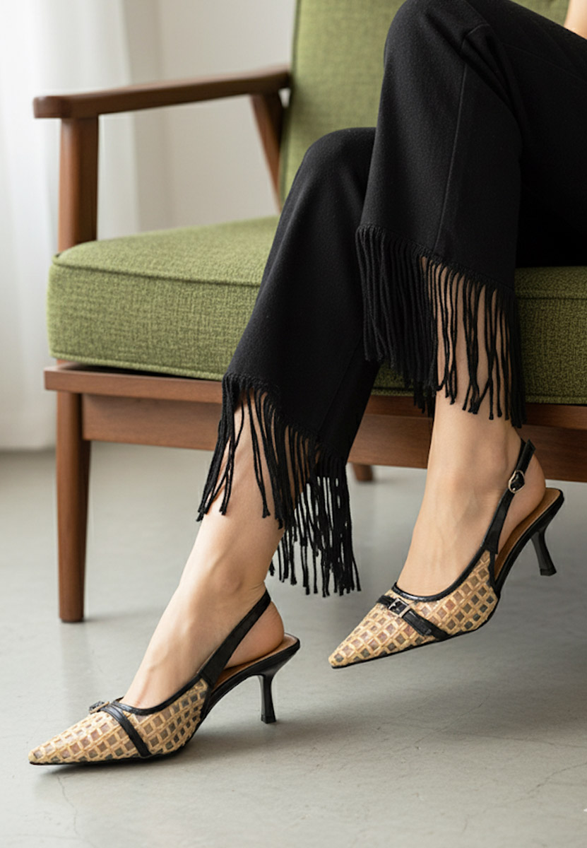 Обувки на ток Laine черни