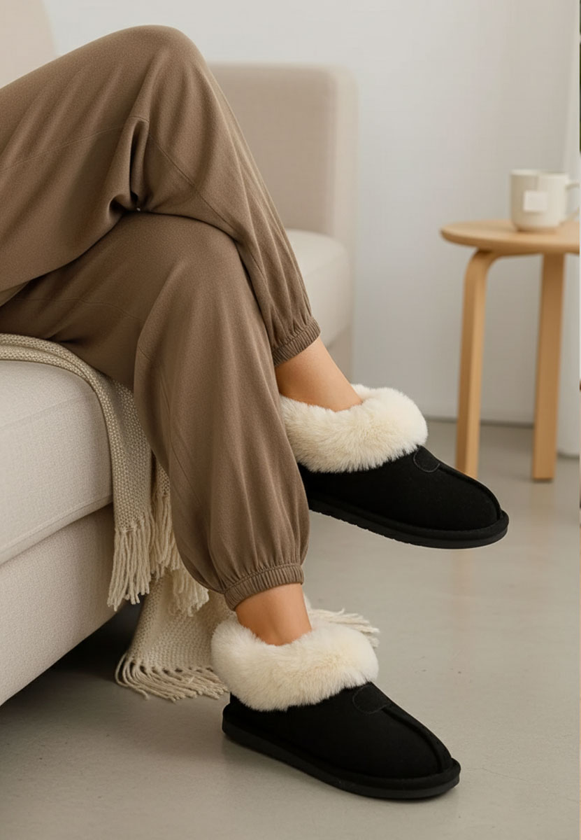 Дамски чехли черни Olaria