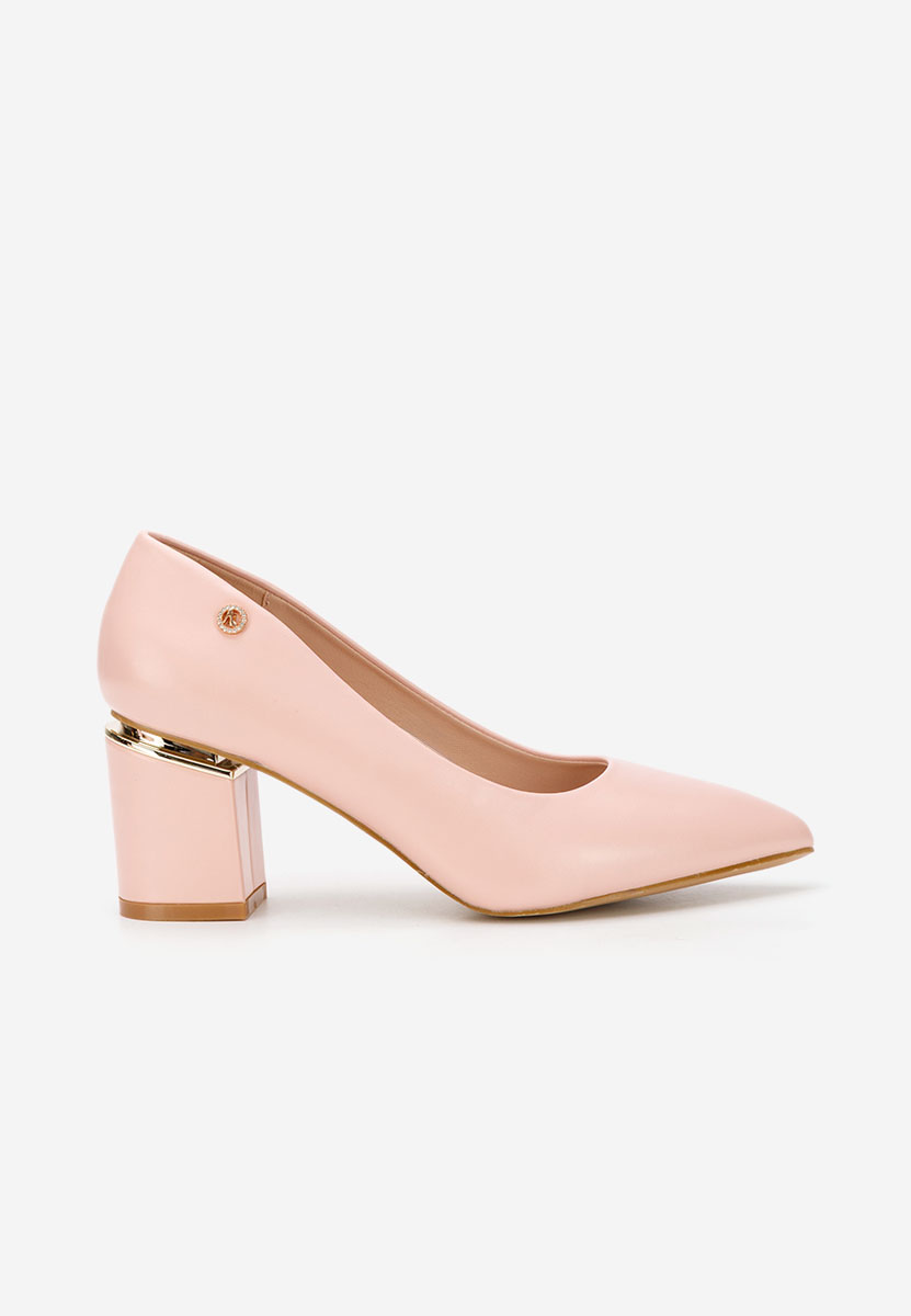 Oбувки с дебел ток Nelia V4 телесен цвят