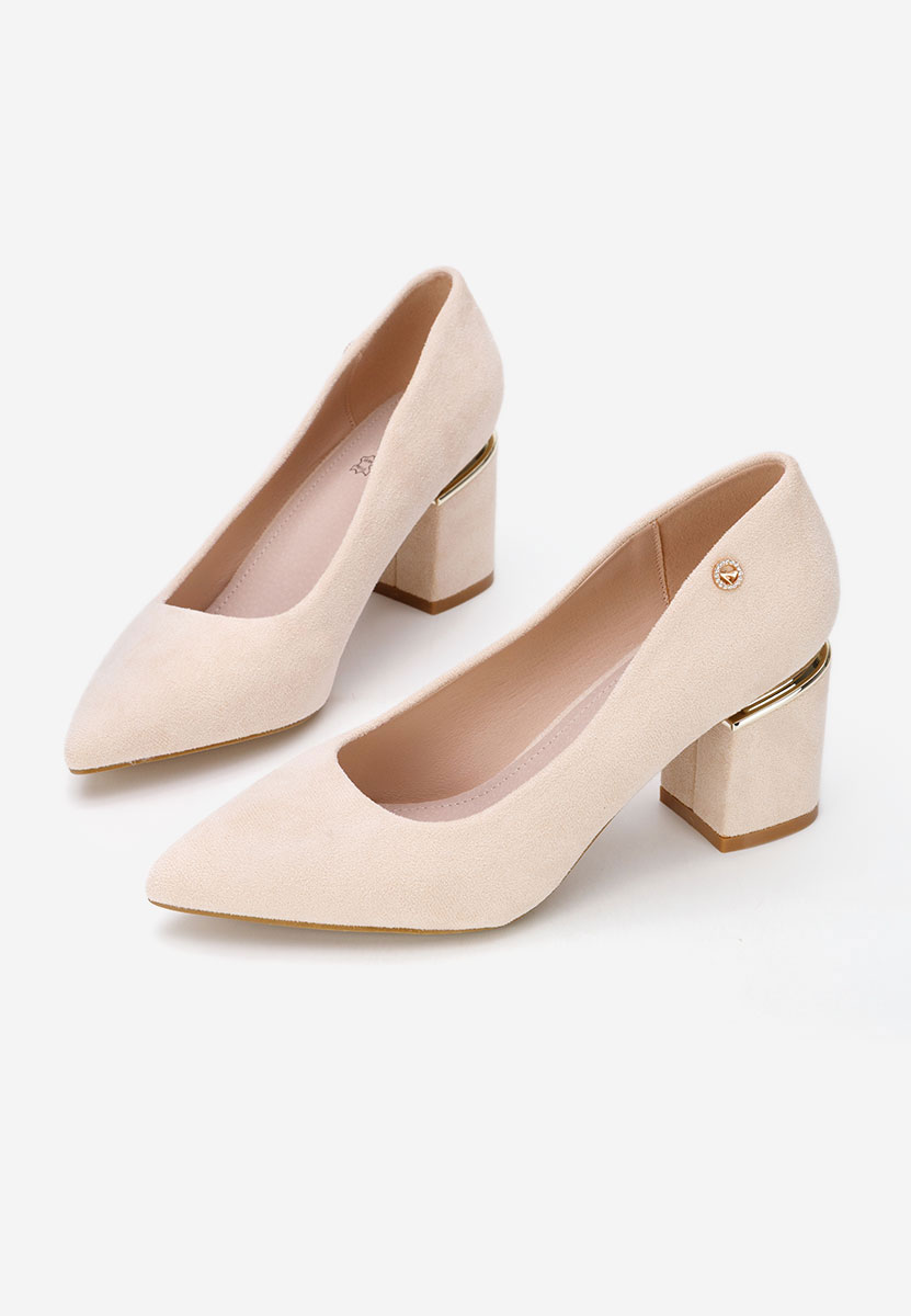 Oбувки с дебел ток Nelia V5 бежов