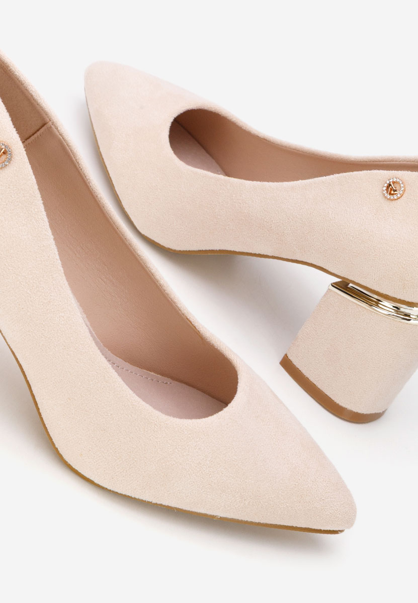 Oбувки с дебел ток Nelia V5 бежов