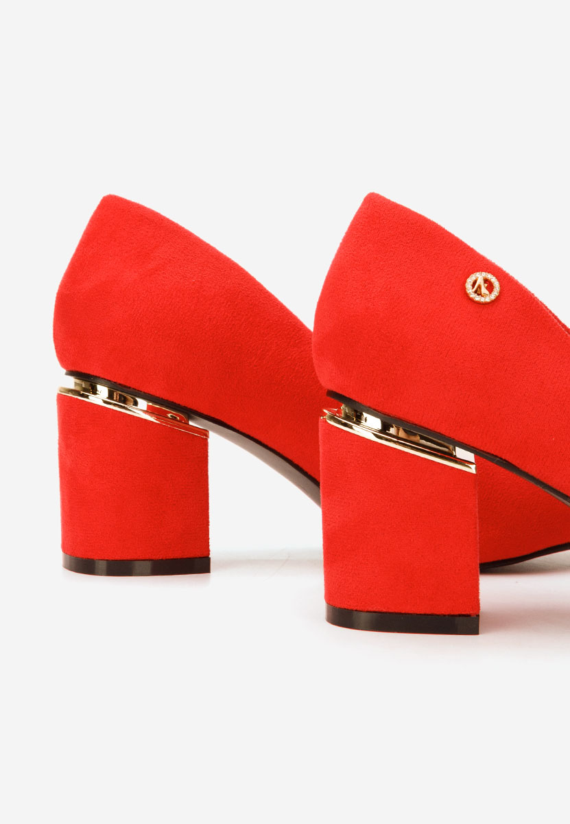 Oбувки с дебел ток Nelia V5 червен