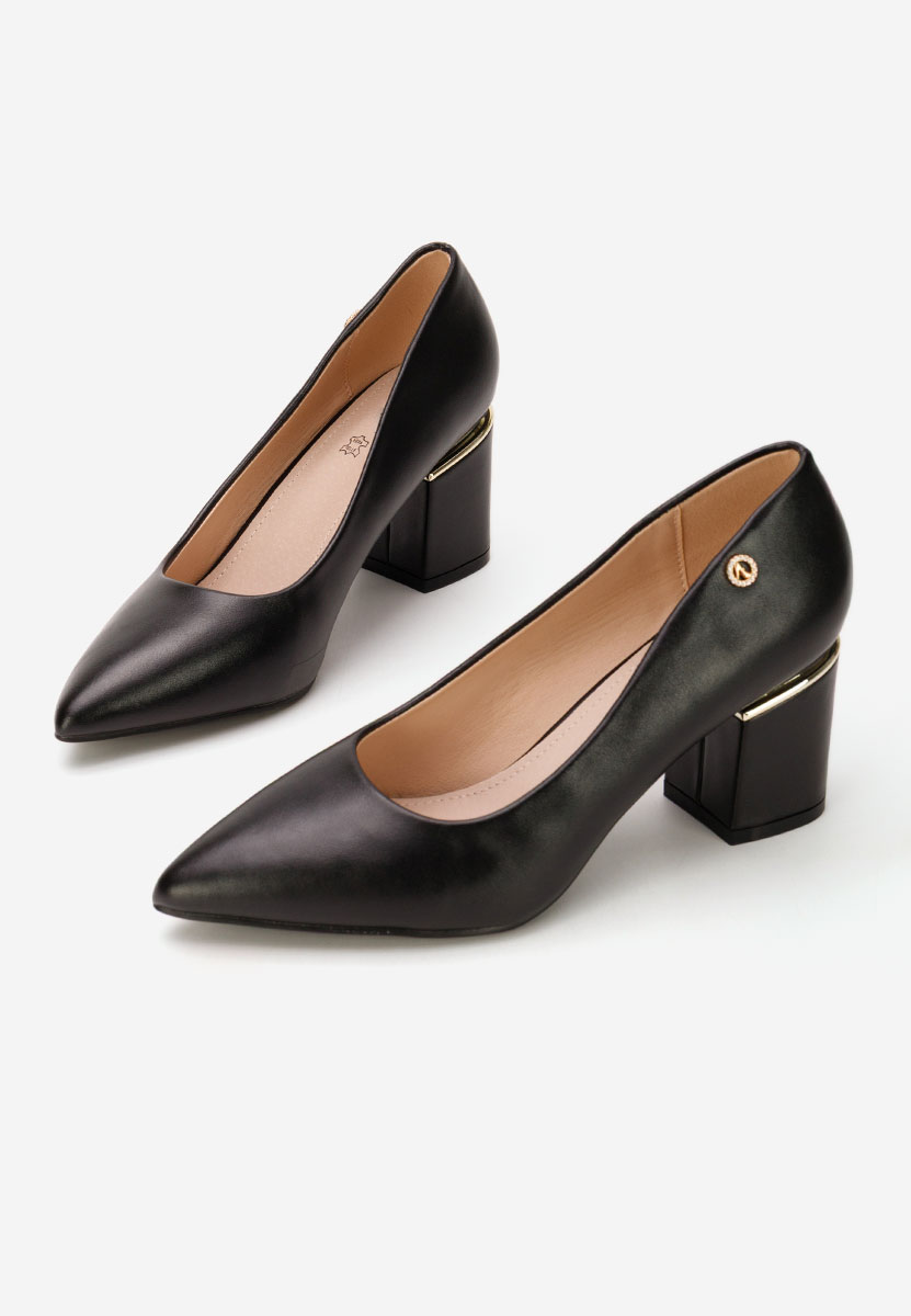 Oбувки с дебел ток Nelia V4 черни