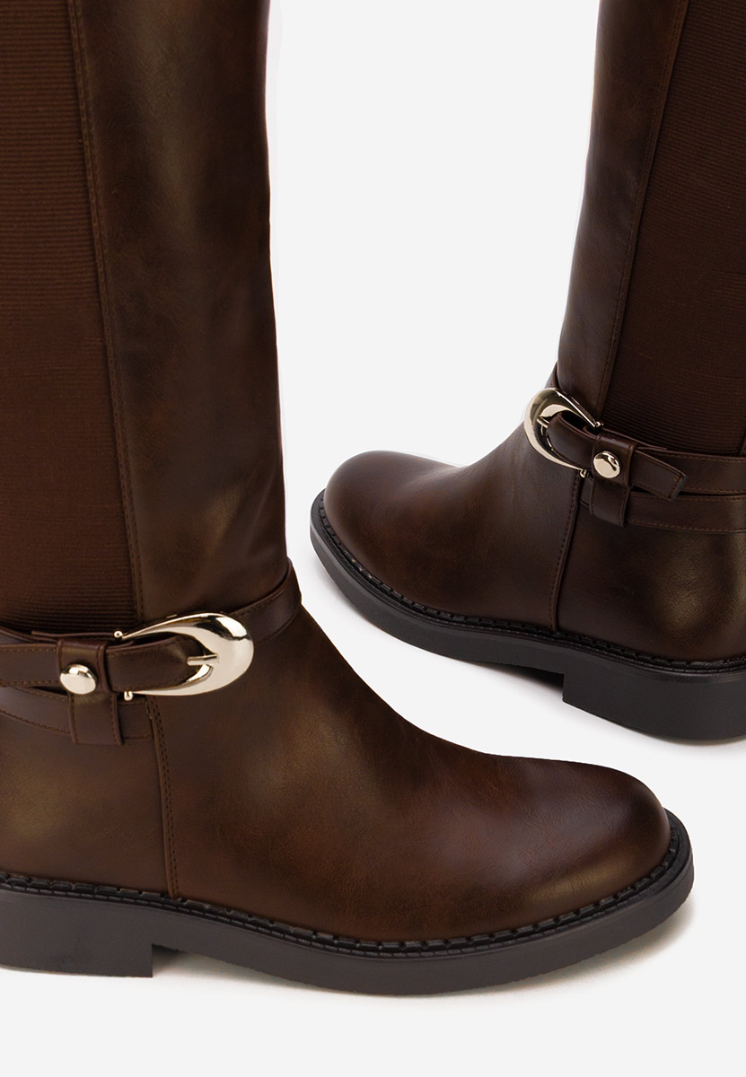 Високи ботуши Cevina кафяв