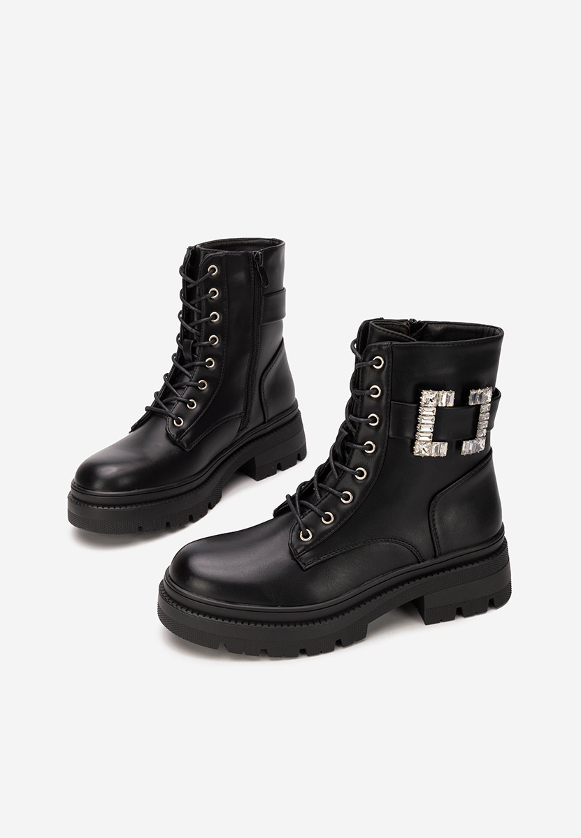 Дамски Боти с връзки Celisora черни