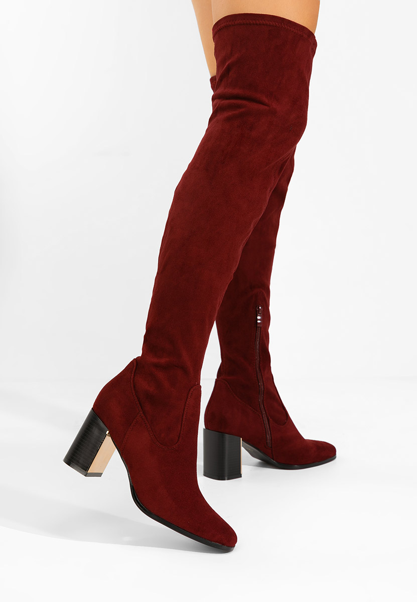 Чизми над коляното Jeanne V2 бордо