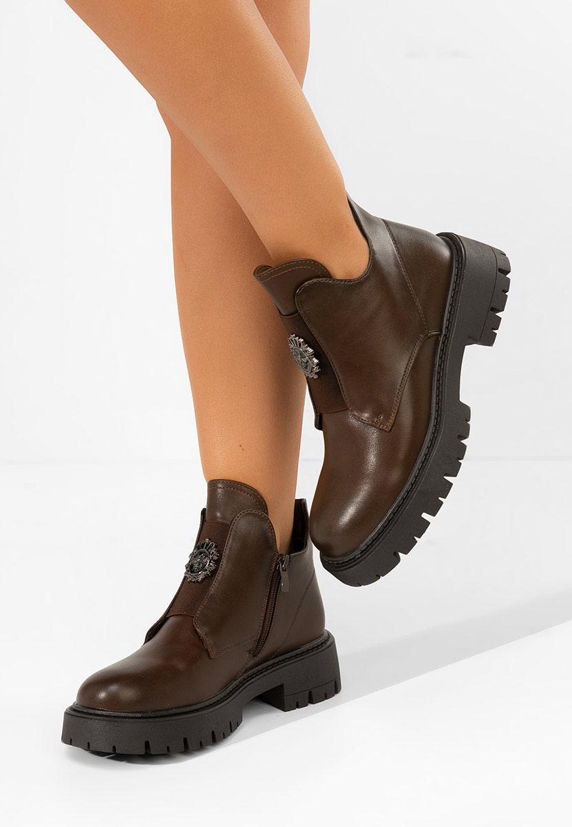 Дамски боти Daviria кафяв