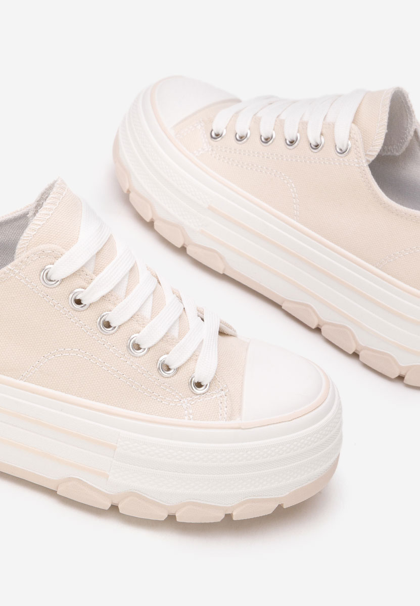 Кецове на платформа Zenoria бежов