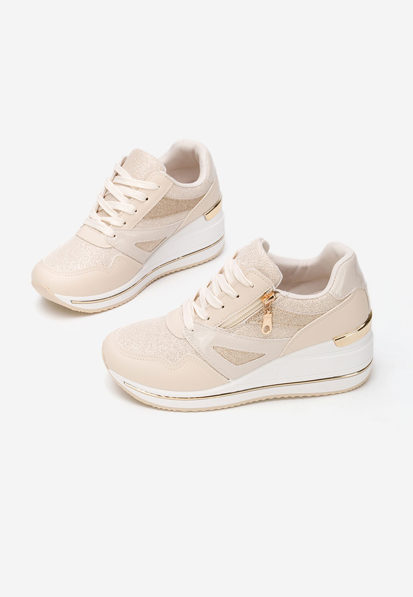 Cникърси на платформа Reinia бежов