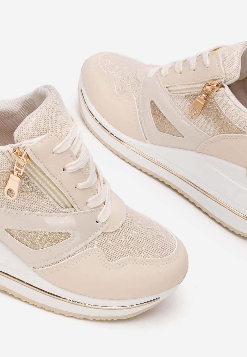 Cникърси на платформа Reinia бежов