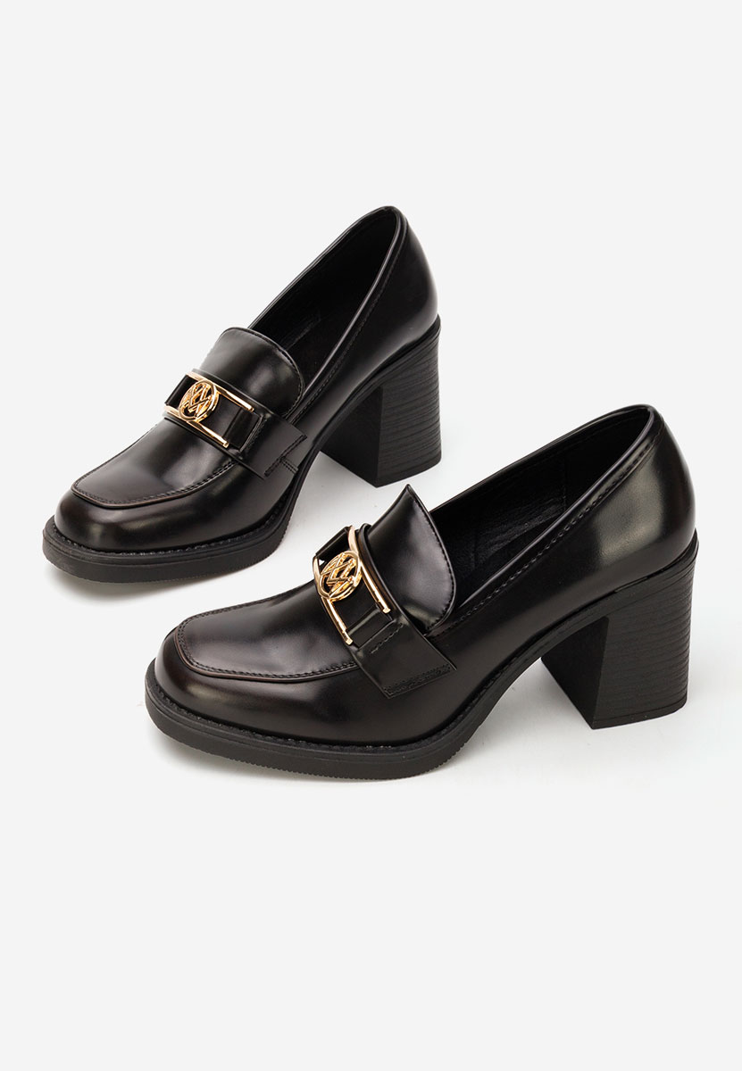 Дамски мокасини на ток Selira кафяв