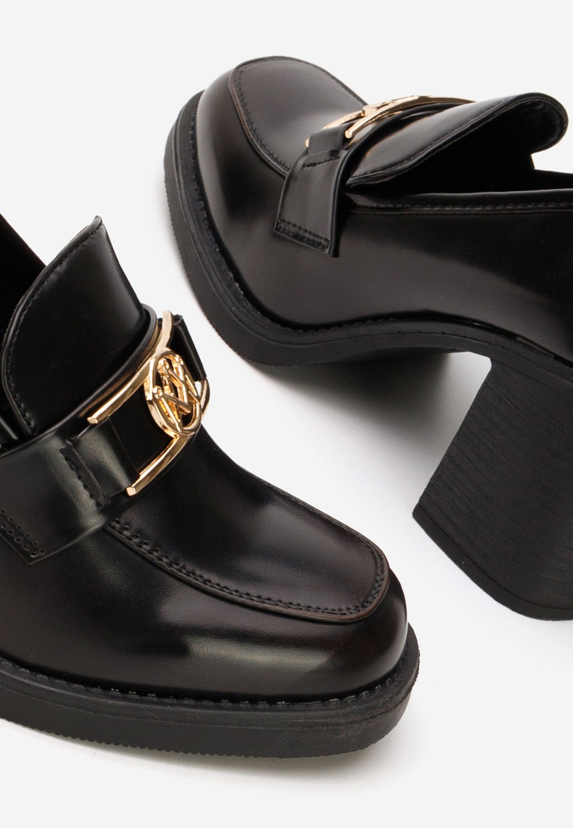 Дамски мокасини на ток Selira кафяв