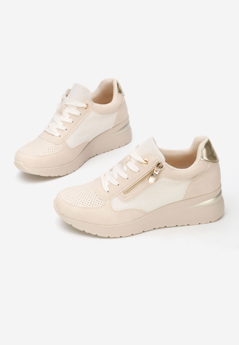 Cникърси на платформа Floreia бежов