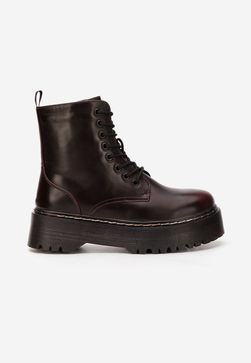 Дамски Боти с връзки Martensa Винено червено