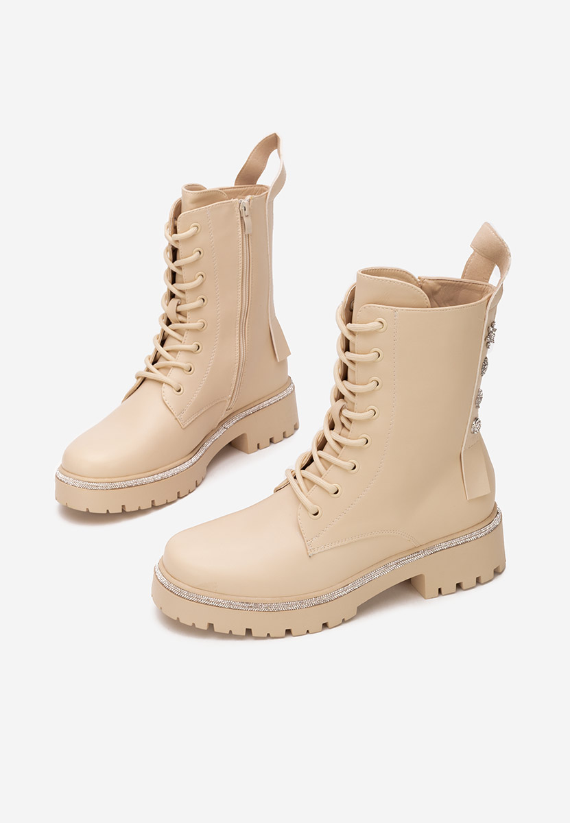 Дамски Боти с връзки Jettie бежов