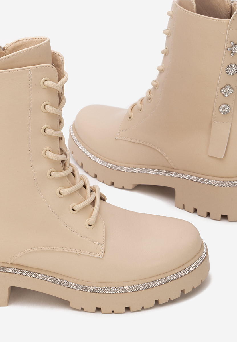 Дамски Боти с връзки Jettie бежов