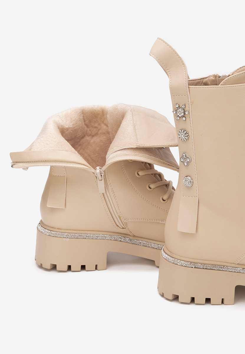 Дамски Боти с връзки Jettie бежов