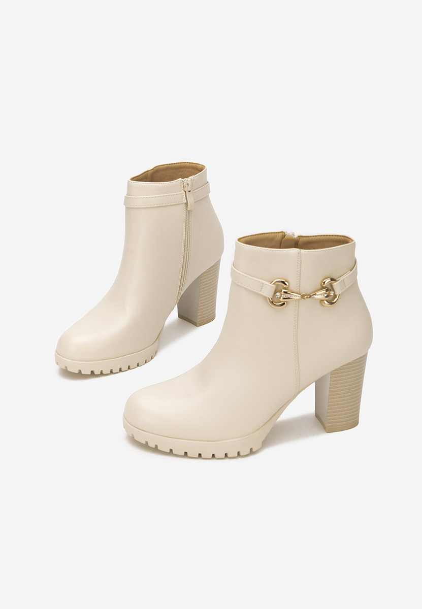 Боти на дебел ток Nesia бежов