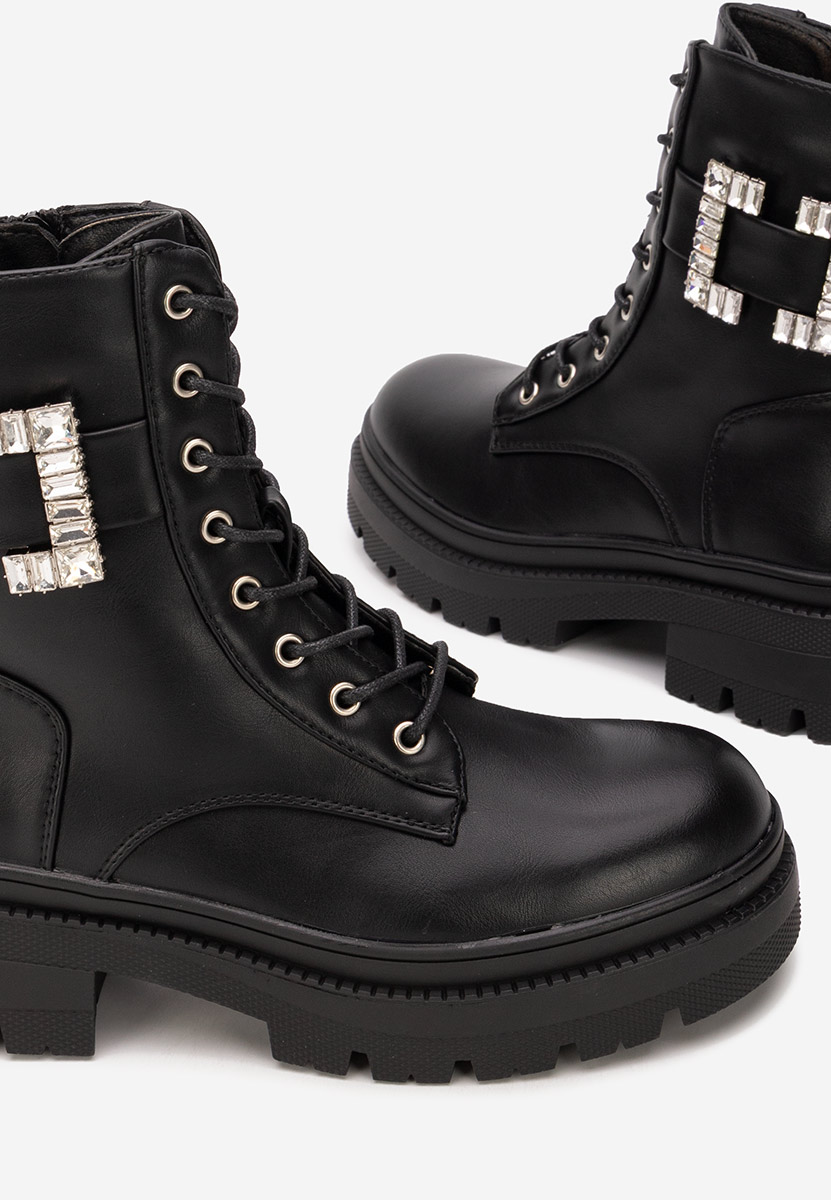 Дамски Боти с връзки Celisora черни