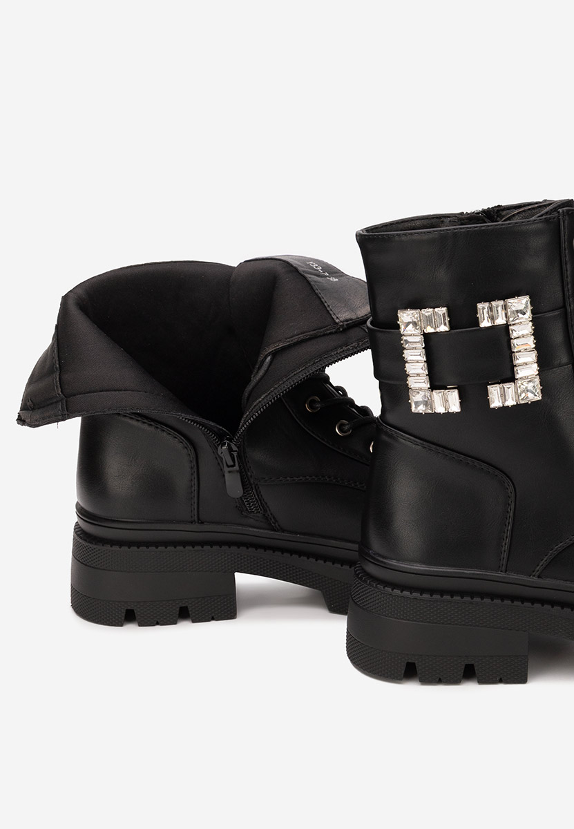 Дамски Боти с връзки Celisora черни