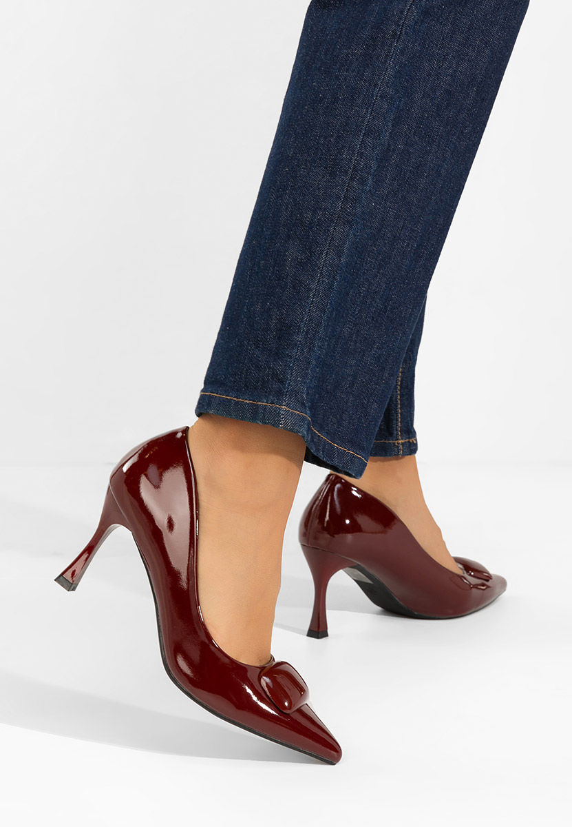 Обувки стилето Sonnia Винено червено