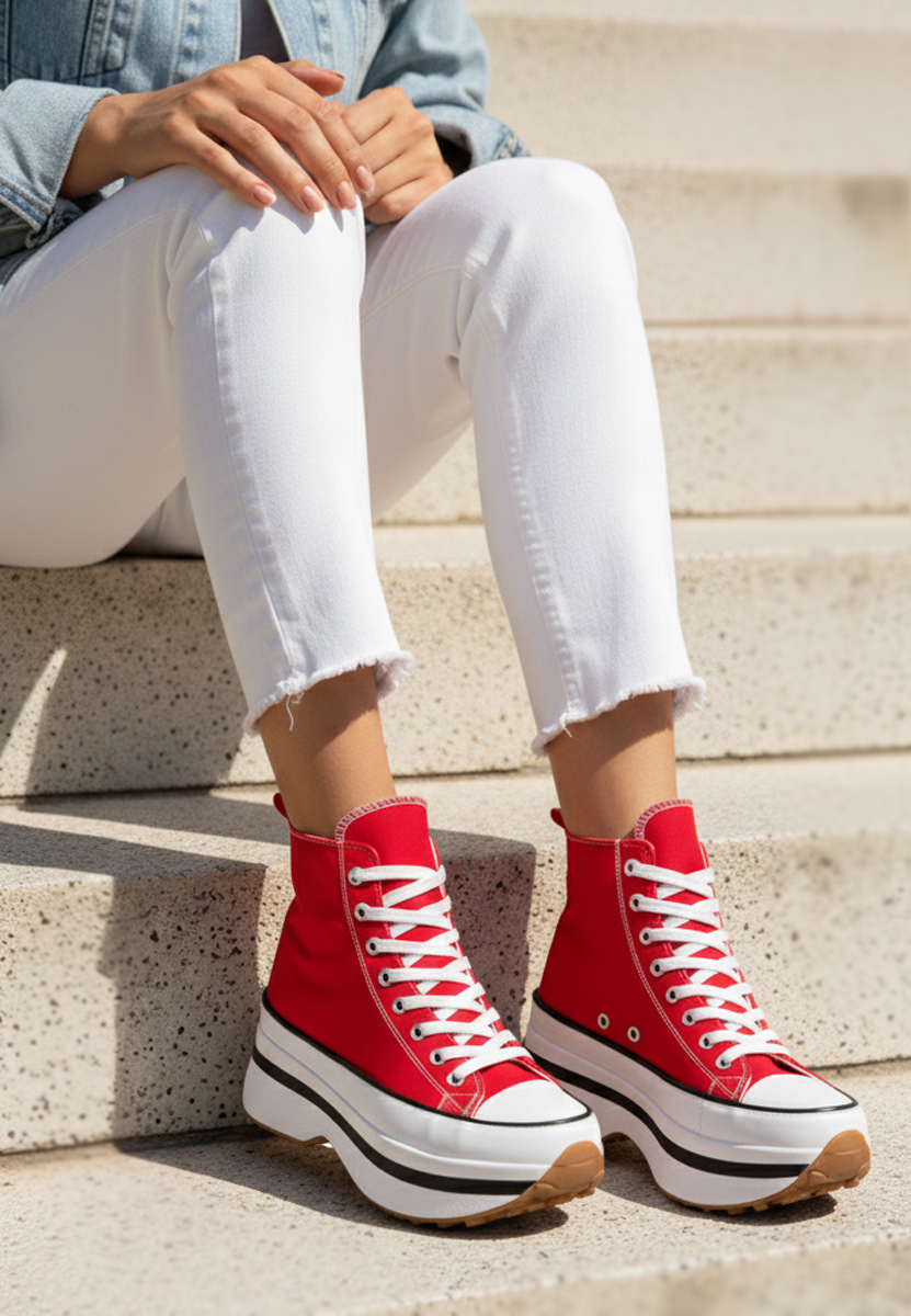 Кецове на платформа Francene червен